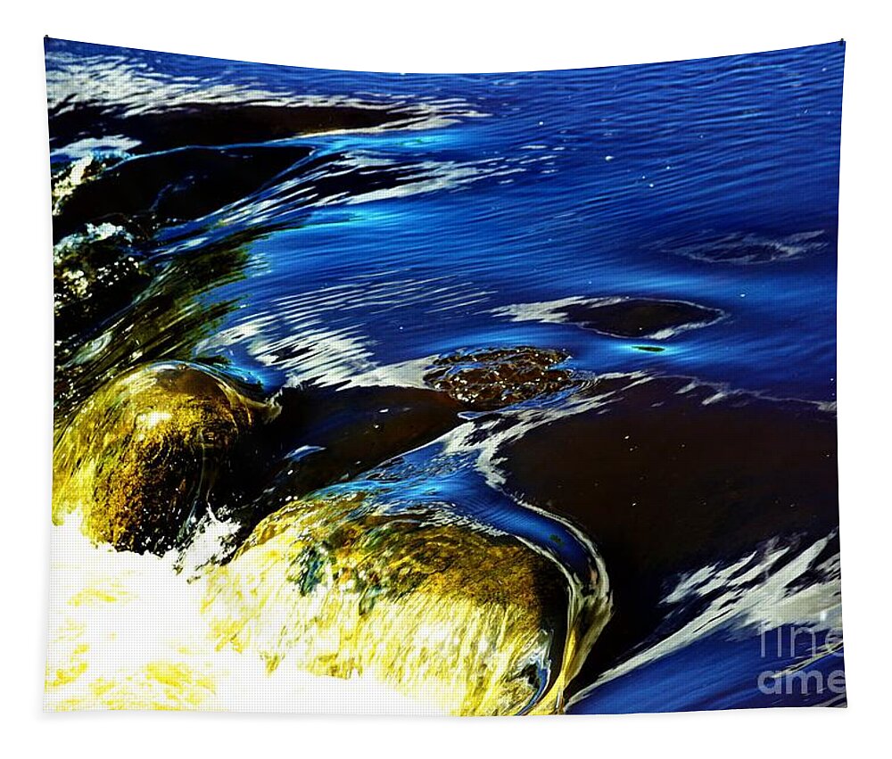 Waterfalls Tapestry featuring the photograph Blue to Gold by Merle Grenz