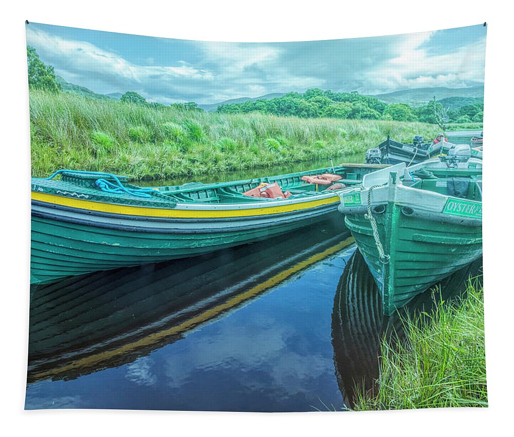 Boats Tapestry featuring the photograph Boats in the Soft Morning Light by Debra and Dave Vanderlaan