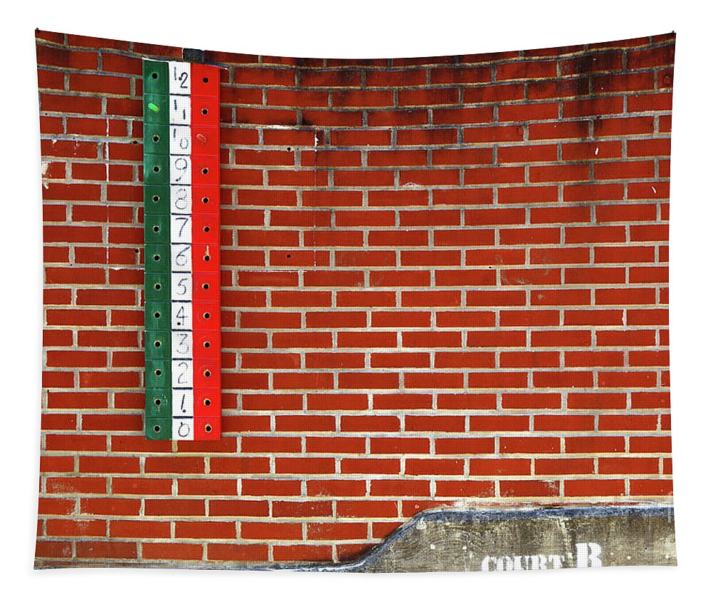 Little Italy Tapestry featuring the photograph Bocce Ball Court Wall Little Italy Baltimore by James Brunker