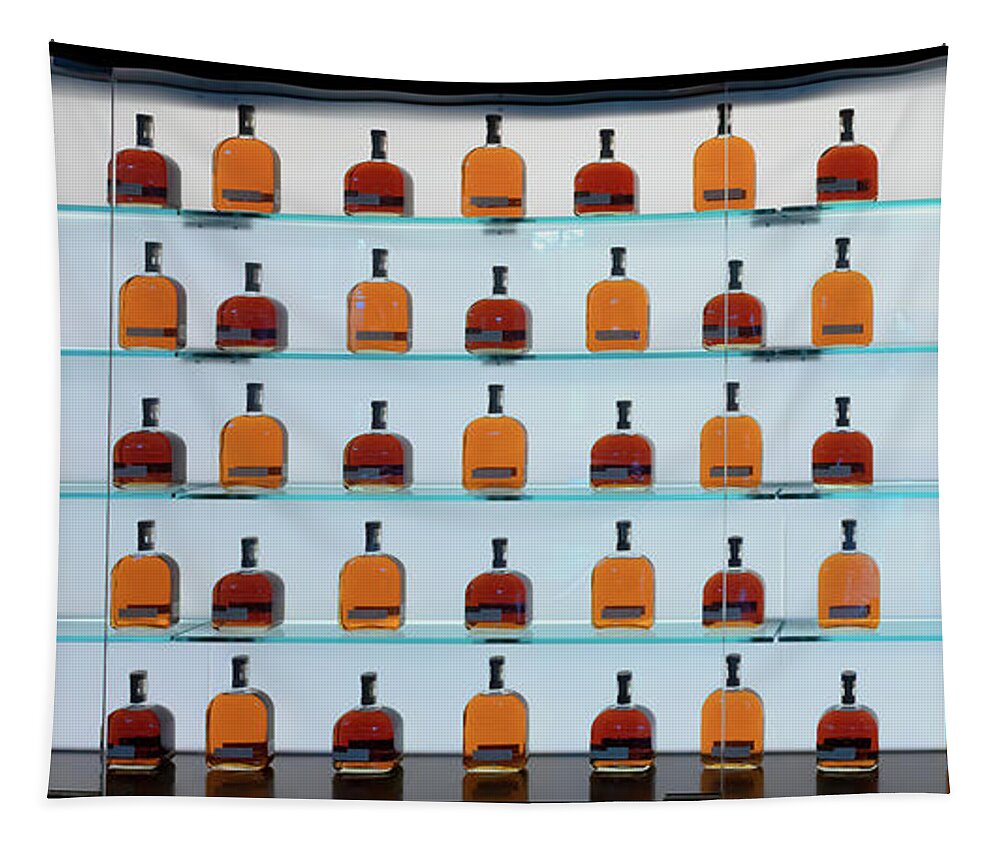 Woodford Reserve Tapestry featuring the photograph Bourbon Bottles by Susan Rissi Tregoning