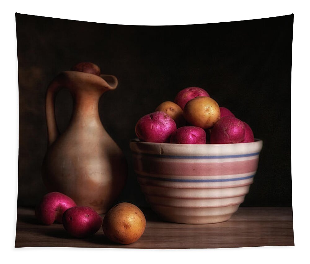 Kitchen Tapestry featuring the photograph Bowl of Potatoes with Pitcher by Tom Mc Nemar