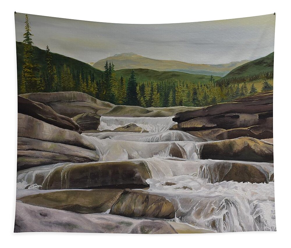  Tapestry featuring the painting Bragg Creek by Barbel Smith