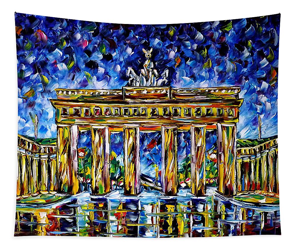 Impressionism Tapestry featuring the painting Brandenburg Gate by Mirek Kuzniar
