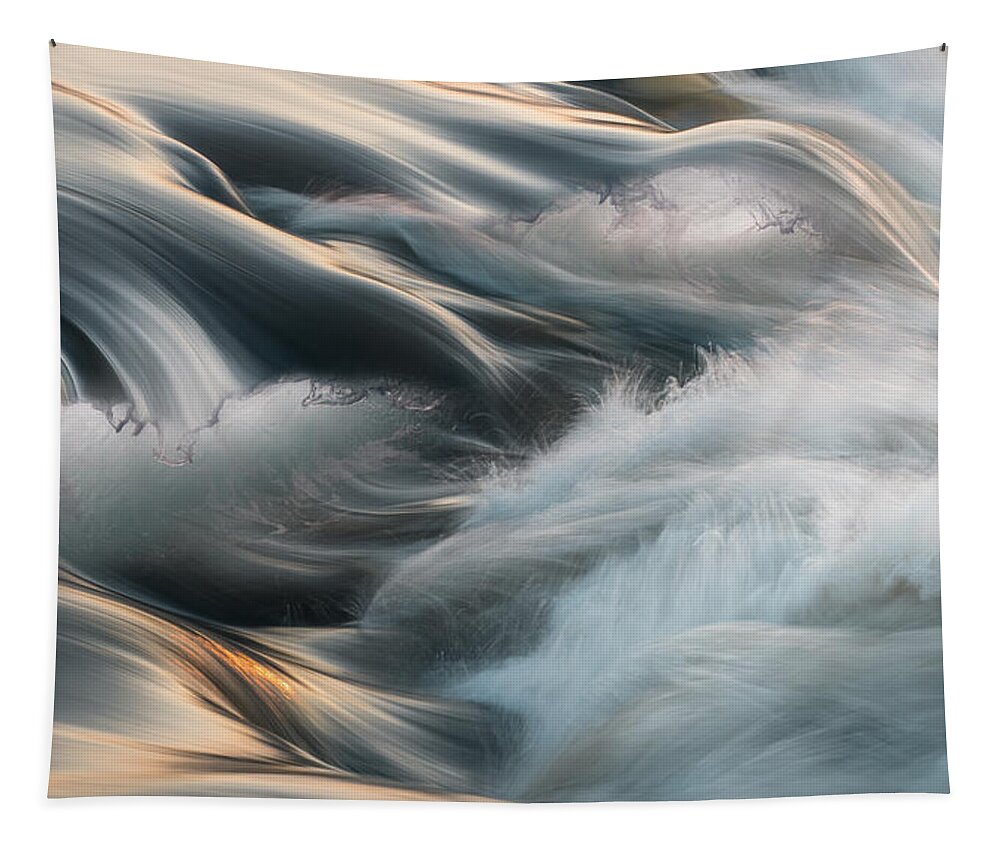 Waves Tapestry featuring the pyrography Breaking the waves III by Adrian Borda