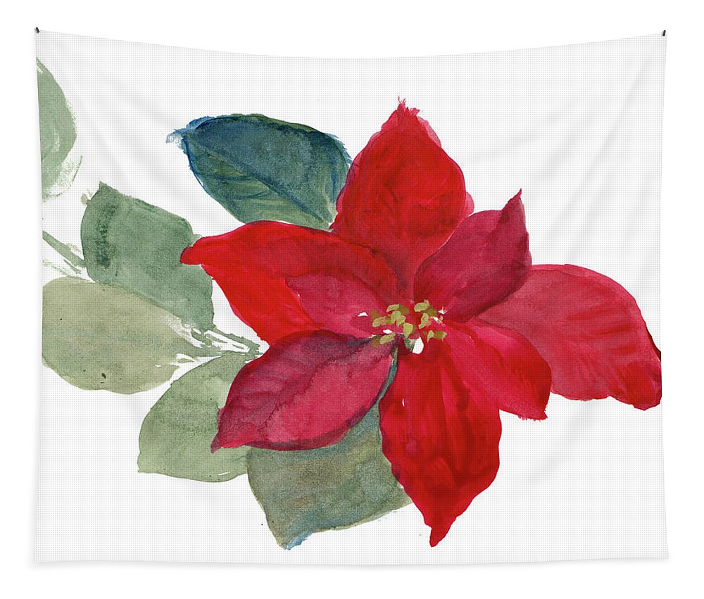 Bright Tapestry featuring the painting Bright Poinsettia II by Lanie Loreth