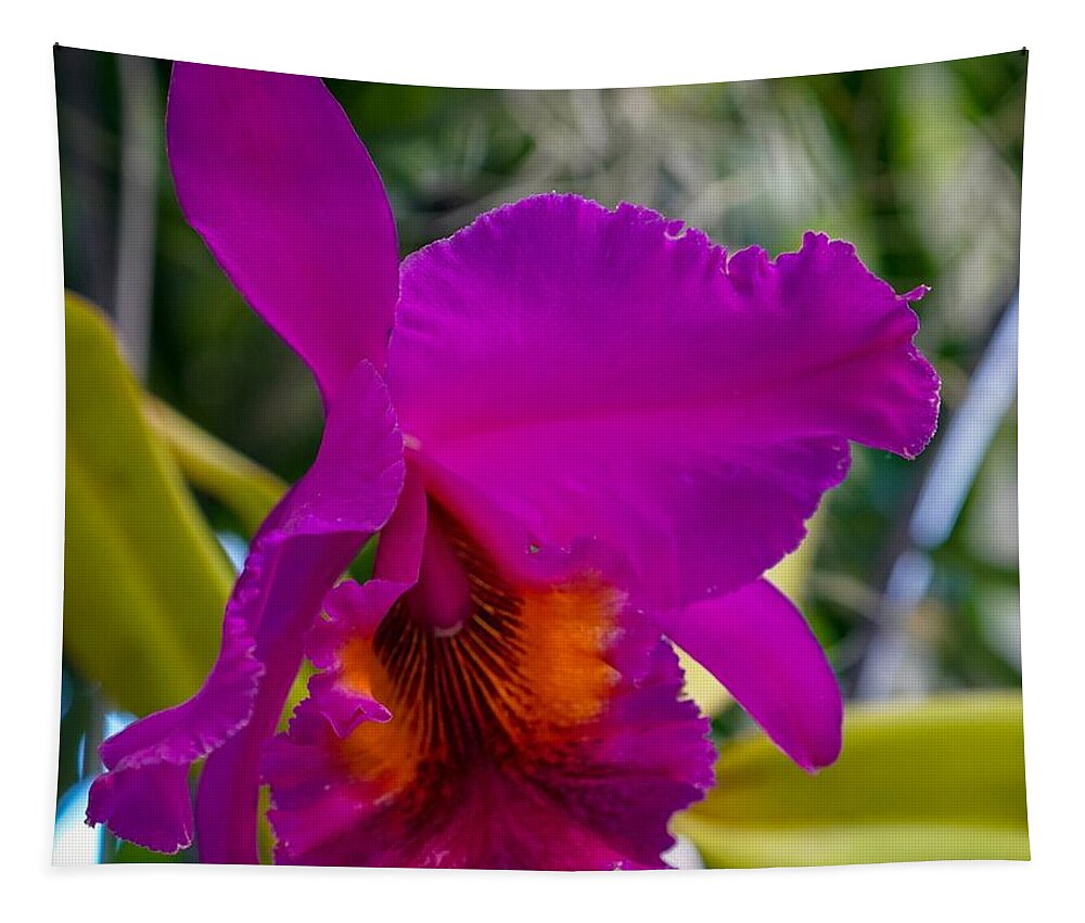 Orchid Tapestry featuring the photograph Brilliant Orchid by Susan Rydberg