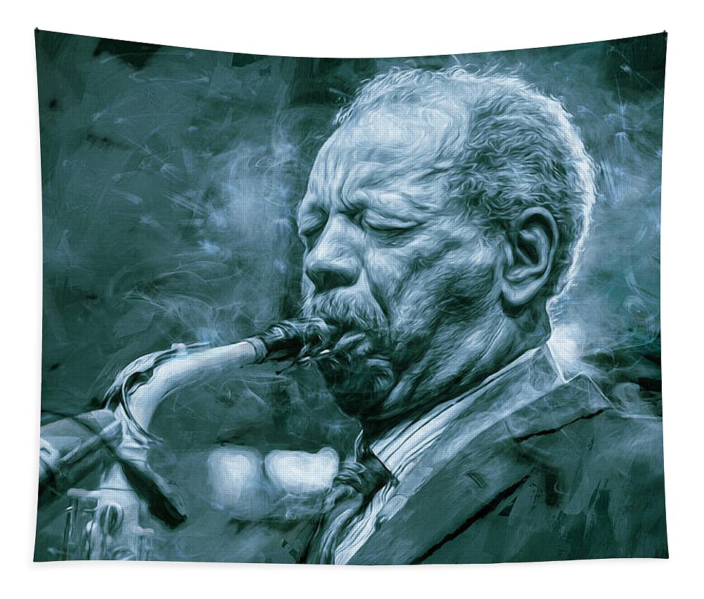 Ornette Coleman Tapestry featuring the mixed media Broadway Blues, Ornette Coleman by Mal Bray