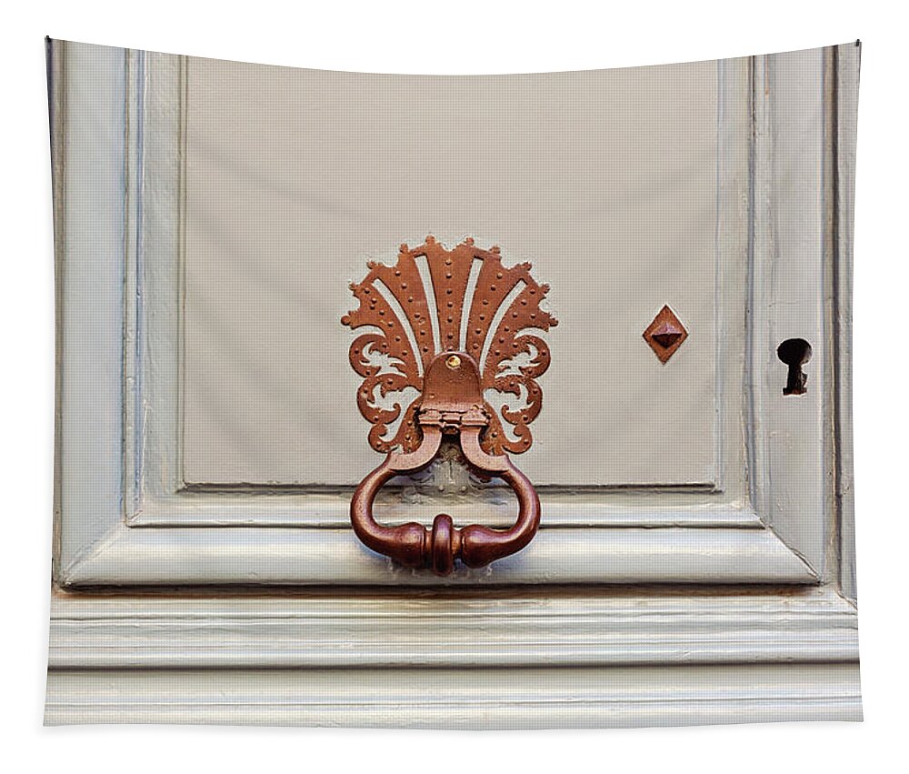 Bronze Paris Door Knocker Tapestry featuring the photograph Bronze Seashell Paris Door Knocker by Melanie Alexandra Price