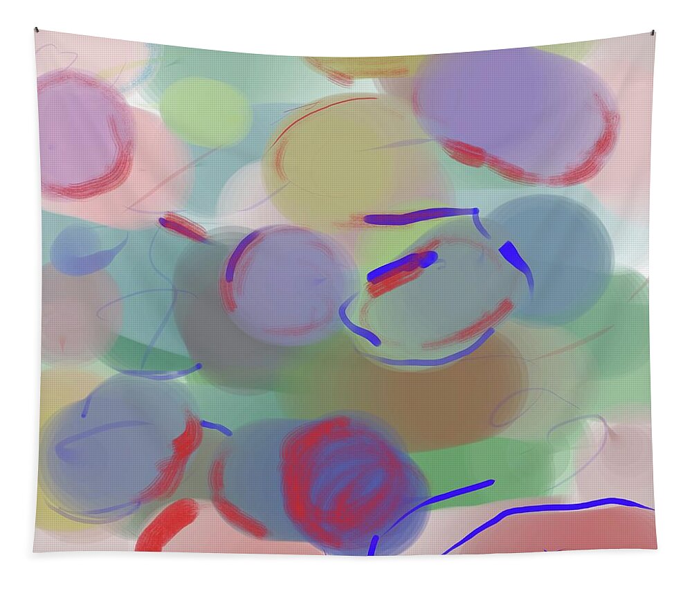 Abstract Tapestry featuring the digital art Bubble abstract by Jean Evans