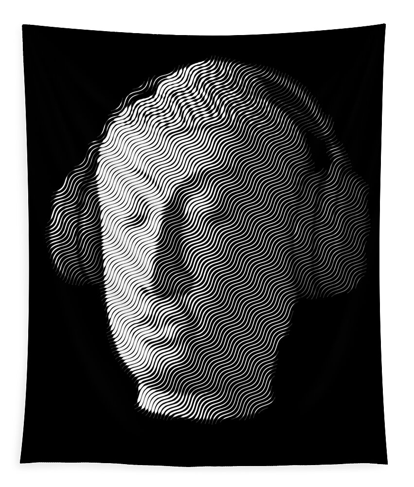 Headphones Tapestry featuring the digital art Buddha wearing headphones by Cu Biz
