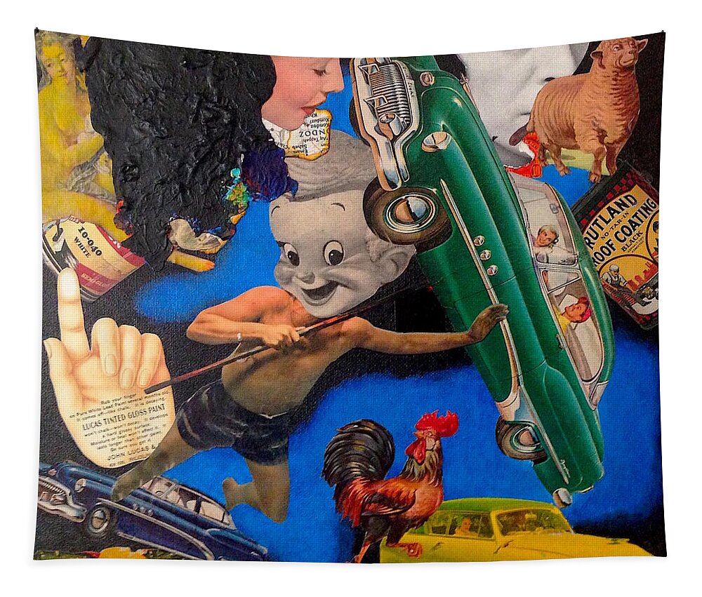  Tapestry featuring the mixed media Buick by Steve Fields