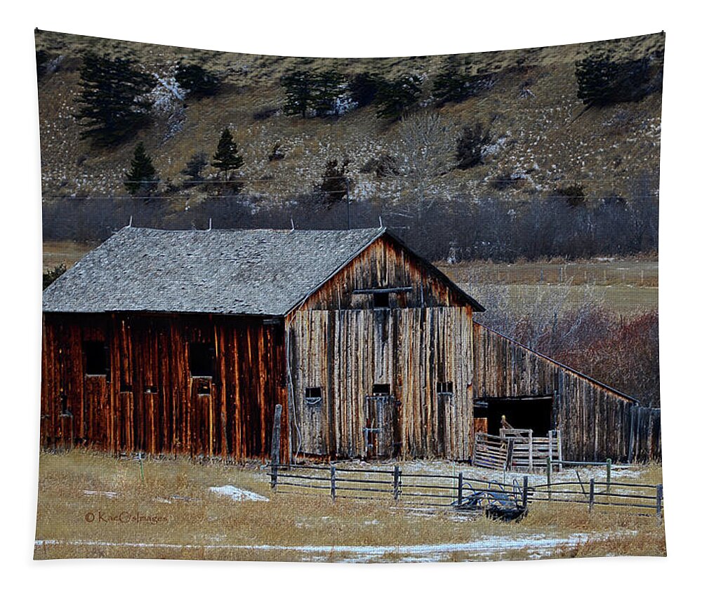 Montana Ranch Building Tapestry featuring the photograph Building On Hold by Kae Cheatham