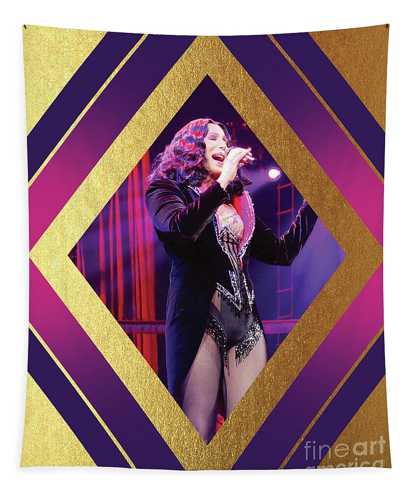Cher Tapestry featuring the digital art Burlesque Cher Diamond by Cher Style