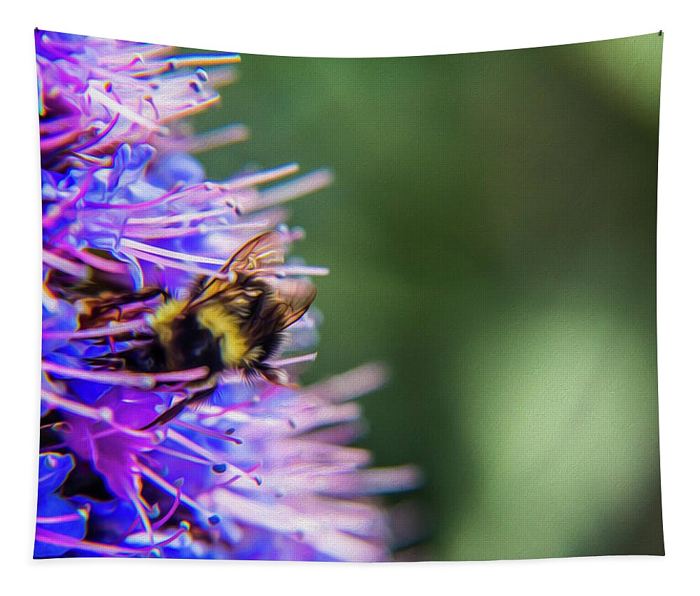 Bee Tapestry featuring the photograph Busy bee 2 by Stuart Manning