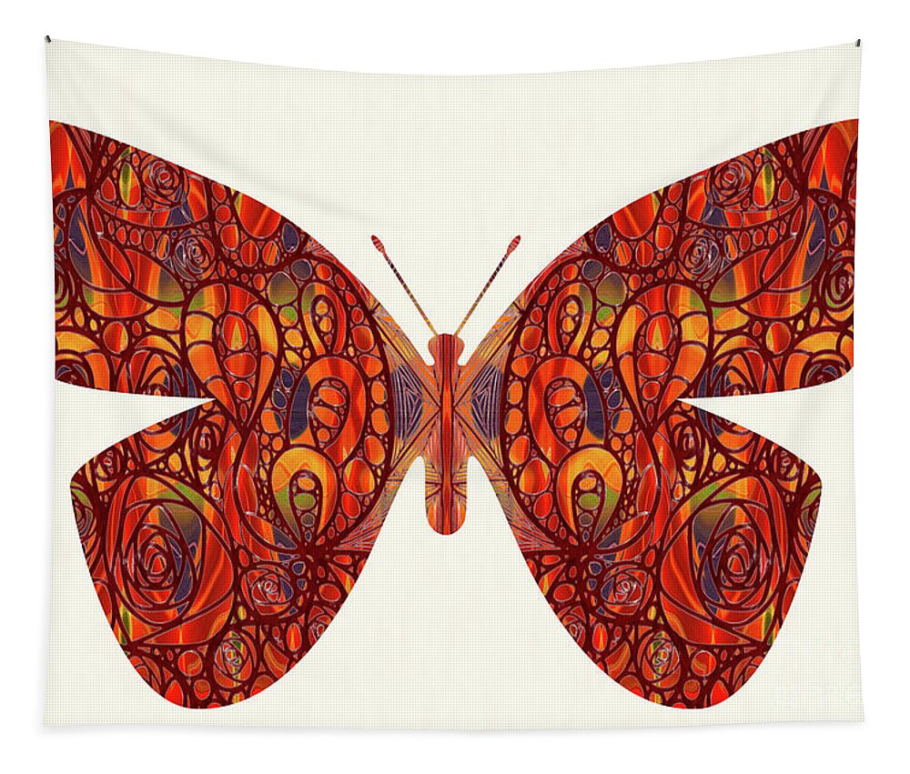 Butterfly Tapestry featuring the digital art Butterfly Illustration Art - Complex Realities - Omaste Witkowski by Omaste Witkowski