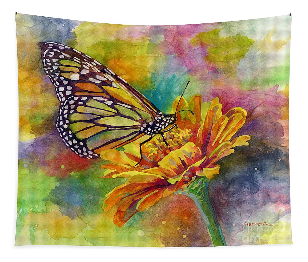 Butterfly Tapestry featuring the painting Butterfly Kiss by Hailey E Herrera