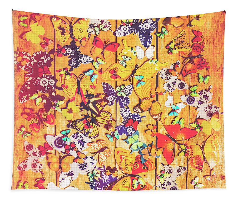 Spring Tapestry featuring the photograph Butterfly Papercraft by Jorgo Photography