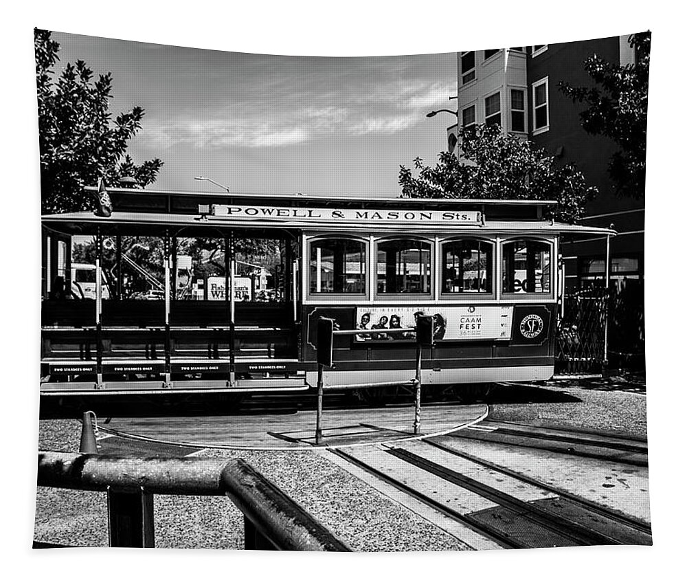 Cable Car Tapestry featuring the photograph Cable car Turn around by Stuart Manning