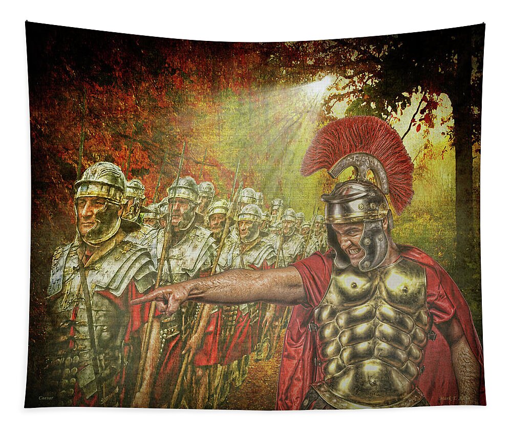 Caesar Tapestry featuring the digital art Caesar by Mark Allen