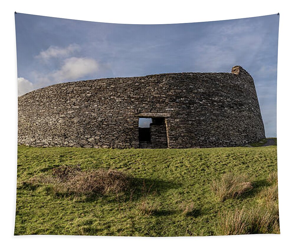 Cahergall Stone Fort Tapestry featuring the photograph Cahergall Stone Fort Ireland by John McGraw