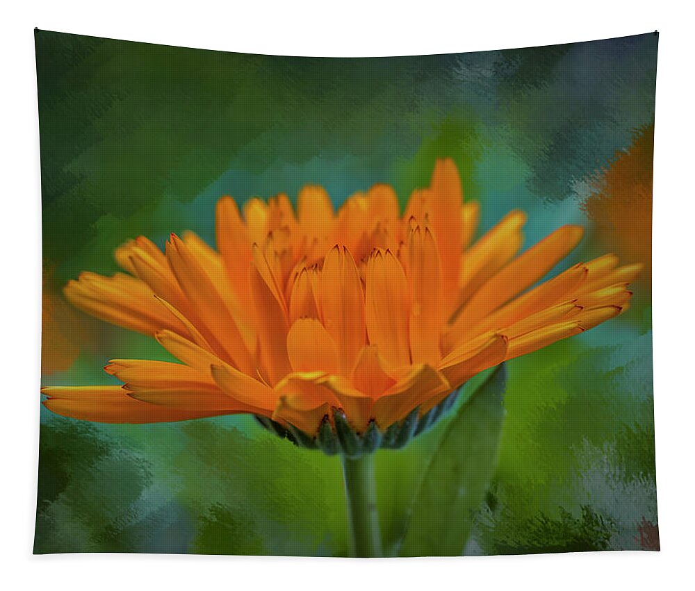 Calendula Officinalis Tapestry featuring the mixed media Calendula Officinalis #i9 by Leif Sohlman