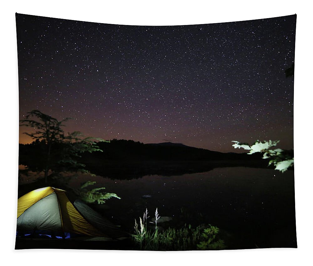 Tent Tapestry featuring the photograph Camping near Katahdin by John Meader