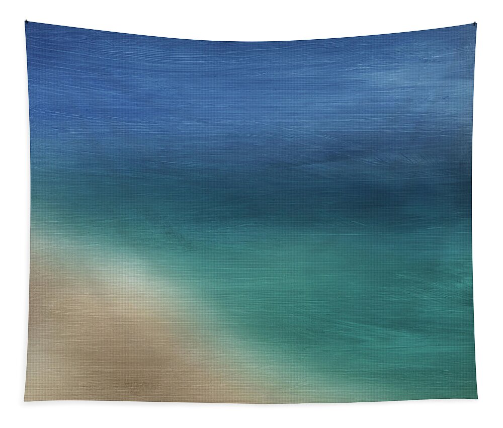 Abstract Tapestry featuring the mixed media Cancun Coast- Art by Linda Woods by Linda Woods