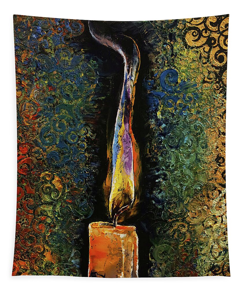 Michael Creese Tapestry featuring the painting Candle Flame by Michael Creese