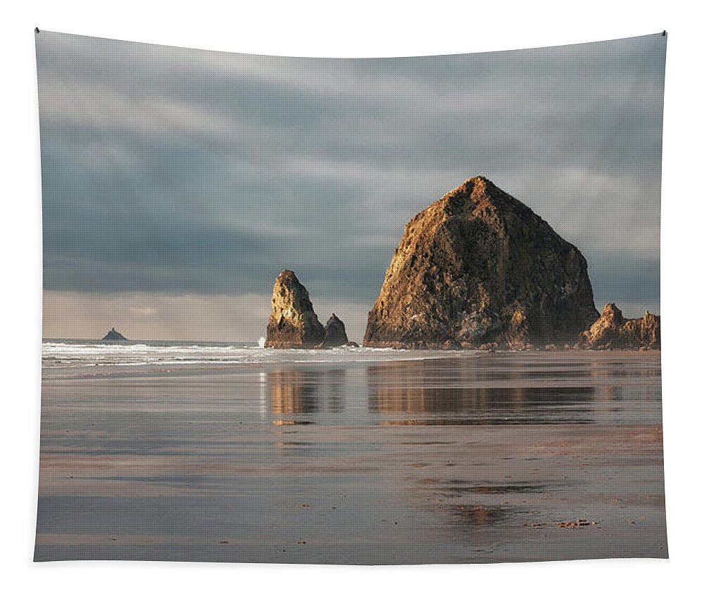 Beach Tapestry featuring the photograph Cannon Beach Sunset by Alex Mironyuk