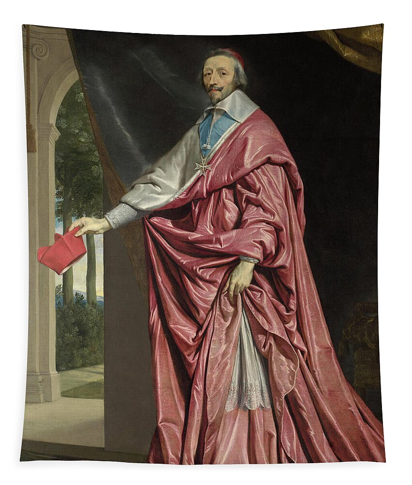 Philippe De Champaigne Tapestry featuring the painting Cardinal de Richelieu, 1622 by Philippe de Champaigne