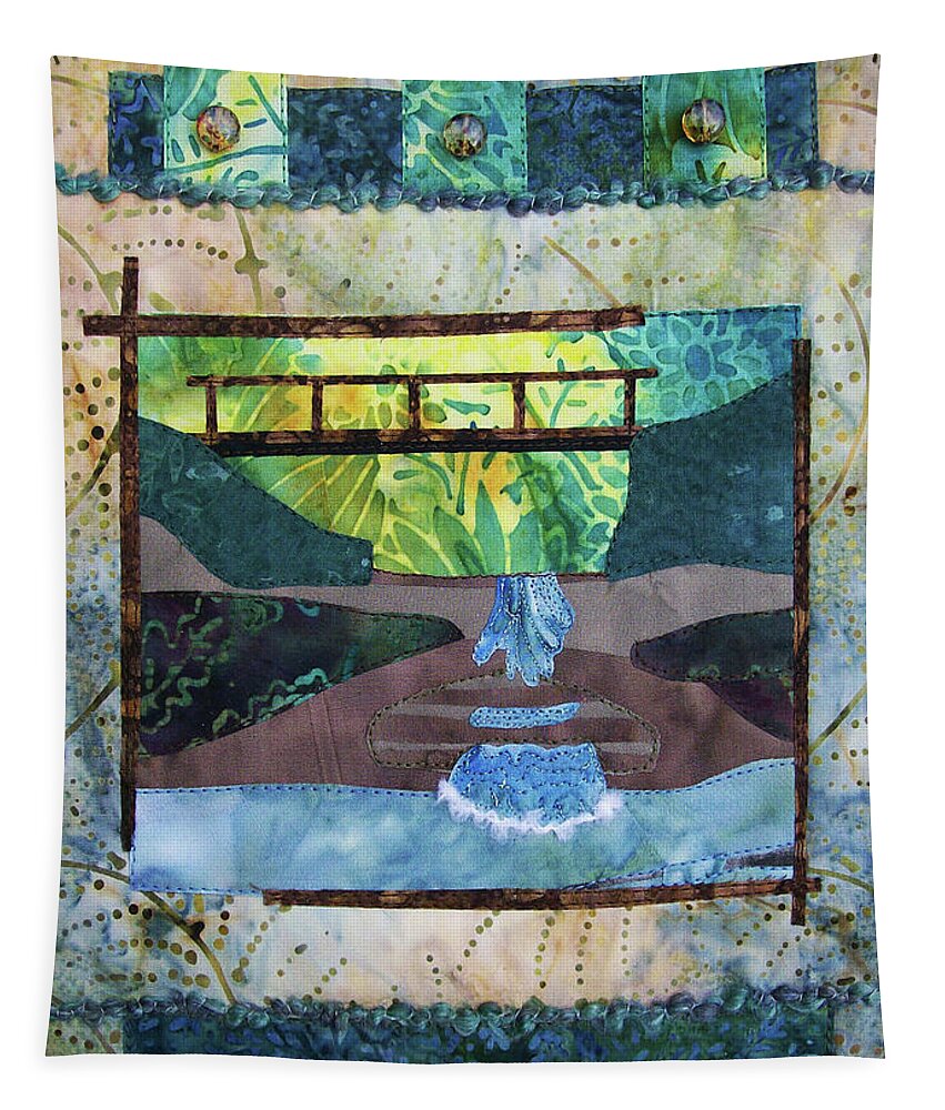 Art Quilt Tapestry featuring the tapestry - textile Cascades by Pam Geisel