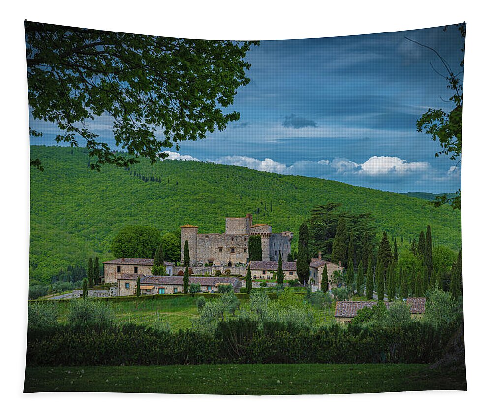 Castle Tapestry featuring the photograph Castello di Meleto by Chris Lord