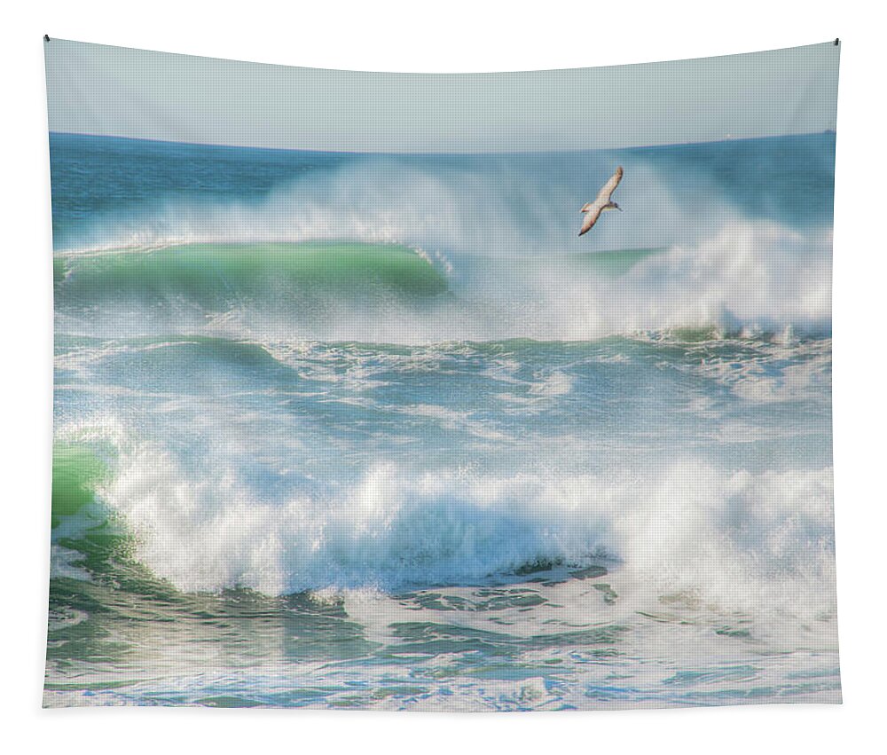 Breakers Tapestry featuring the photograph Catching a Break 0880 by Kristina Rinell