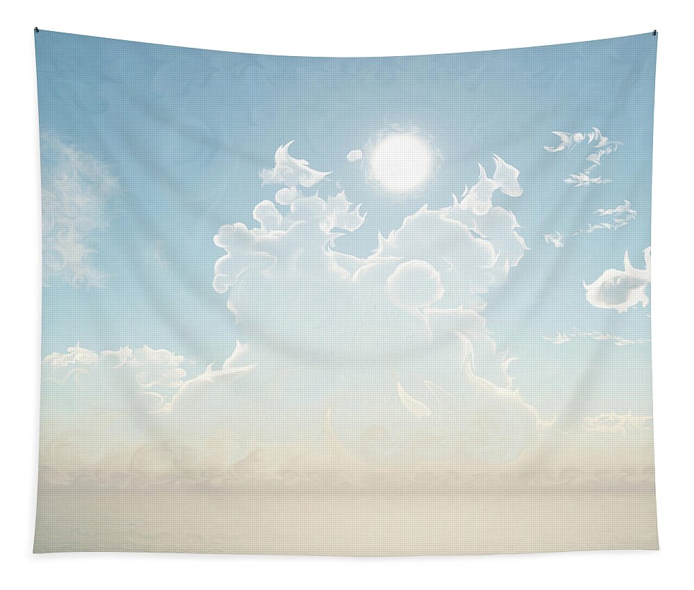 Landscape Tapestry featuring the digital art Cathedral of the Sun by Brandi Untz