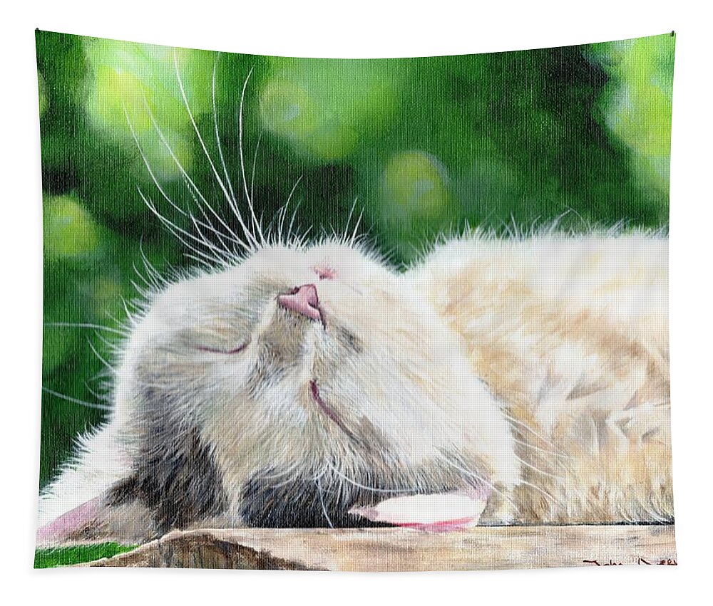 Cat Tapestry featuring the painting Catnap by John Neeve