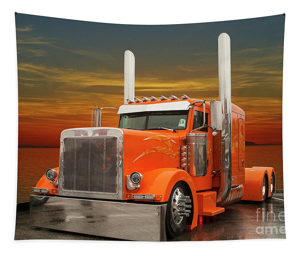 Big Rigs Tapestry featuring the photograph Catr8437-19 by Randy Harris