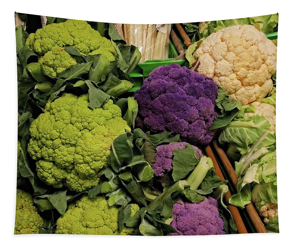 Cauliflowers Tapestry featuring the photograph Cauliflowers by Martin Smith