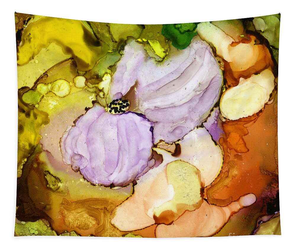 Abstract Flower Tapestry featuring the painting Cava Flower by Pat Saunders-White