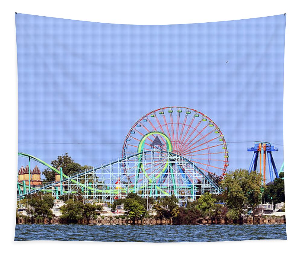 Cedar Point Tapestry featuring the photograph Cedar Point Wicked Twister 0465 by Jack Schultz