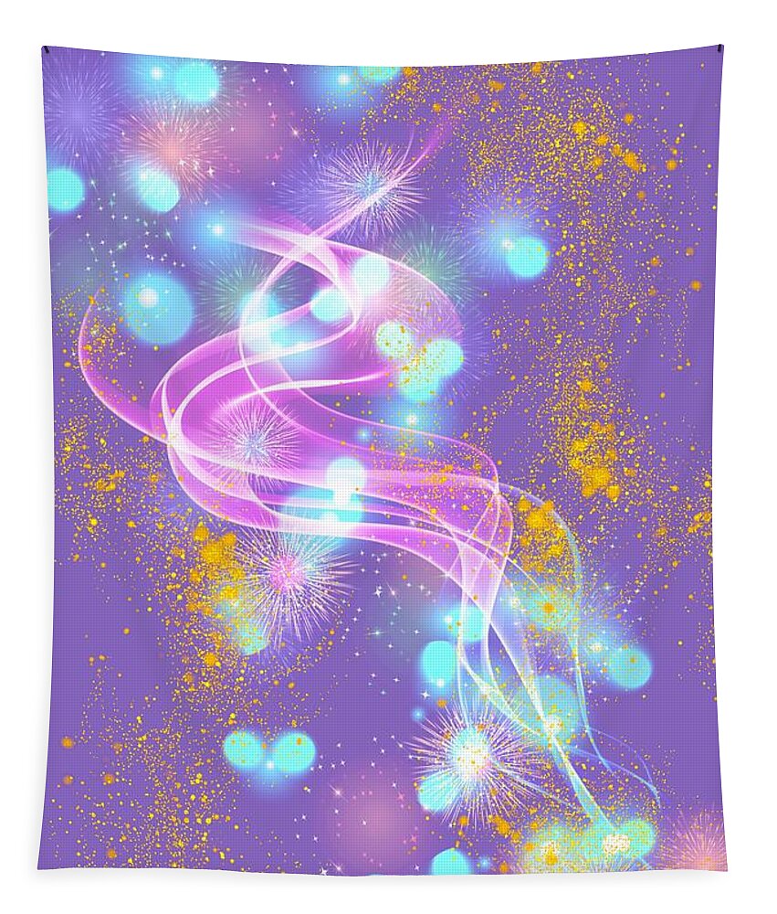 Our Tapestry featuring the digital art Celebrate the Color and Light by Rachel Hannah