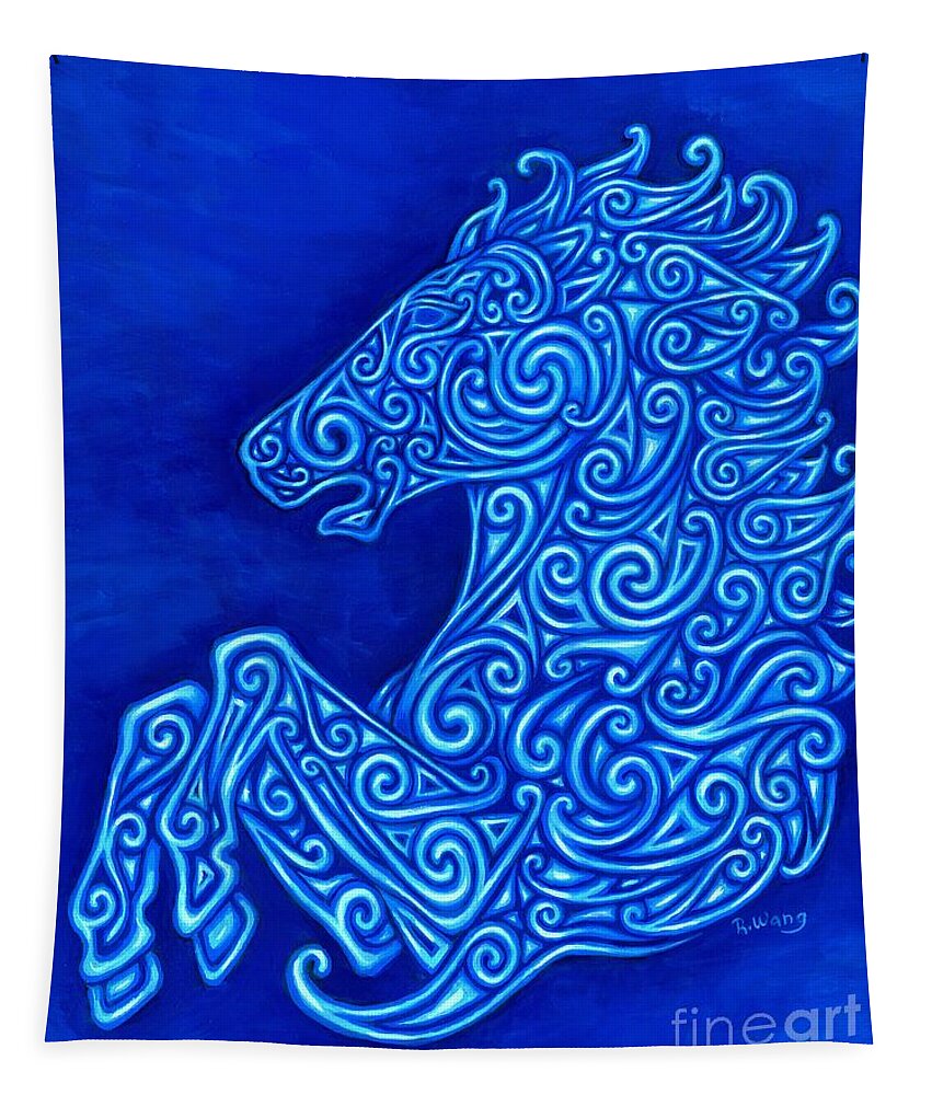 Horse Tapestry featuring the painting Celtic Horse by Rebecca Wang