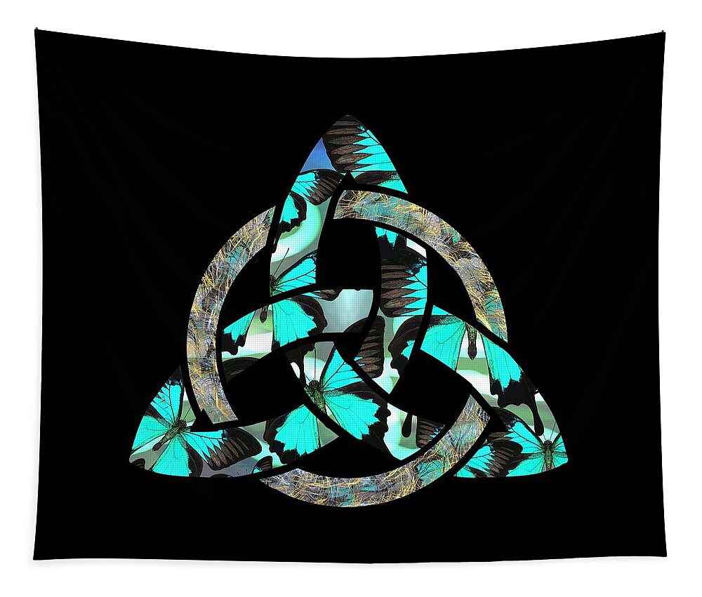 Celtic Triquetra Tapestry featuring the drawing Celtic Triquetra or Trinity Knot Symbol 2 by Joan Stratton
