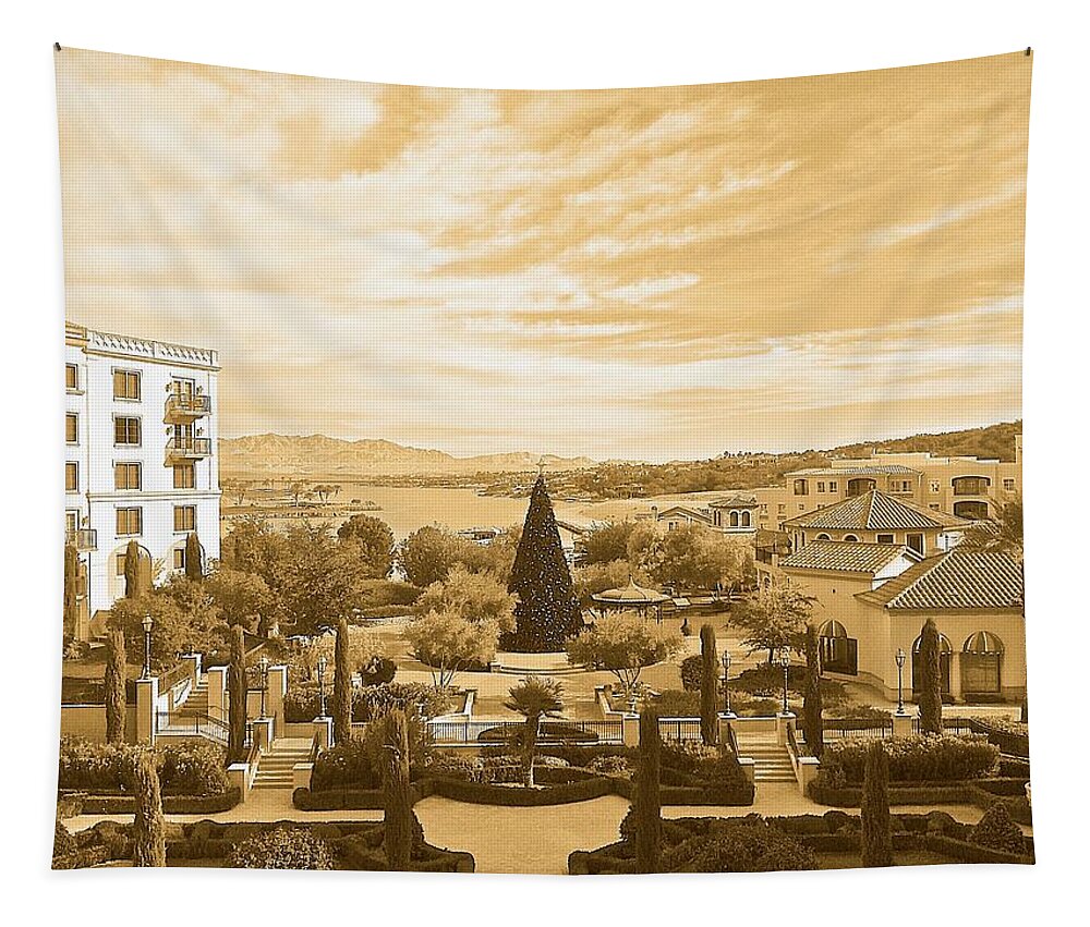 Sepia Tapestry featuring the photograph Center Square Christmas by Debra Grace Addison