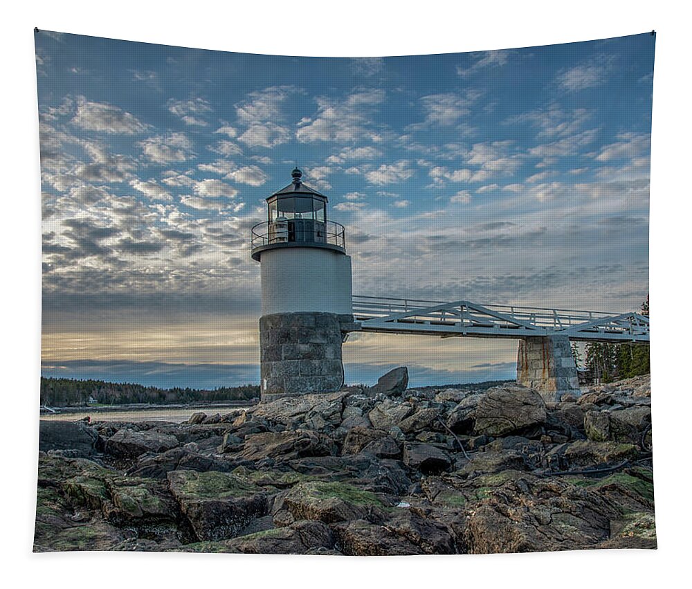 Marshall Point Lighthouse Tapestry featuring the photograph Centered Light by Tony Pushard