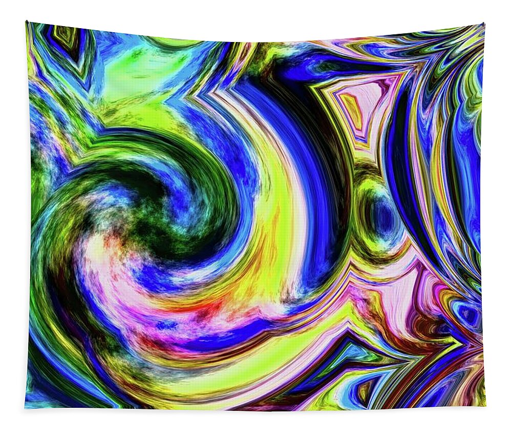 Chaos Tapestry featuring the digital art Chaos Zone Blue by Don Northup