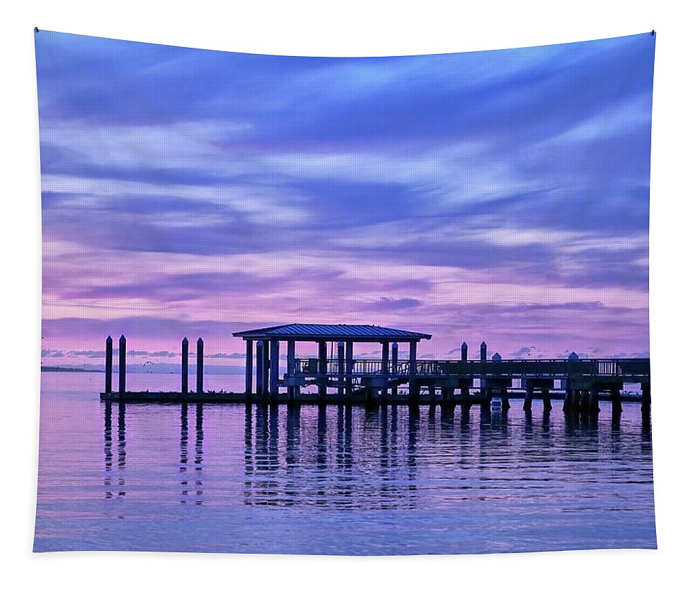 Charleston Tapestry featuring the photograph Charleston Harbor Sunrise by Jon Glaser