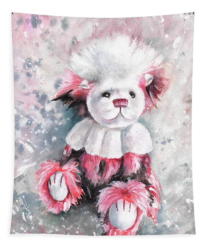 Teddy Tapestry featuring the painting Charlie Bear Coconut Ice by Miki De Goodaboom