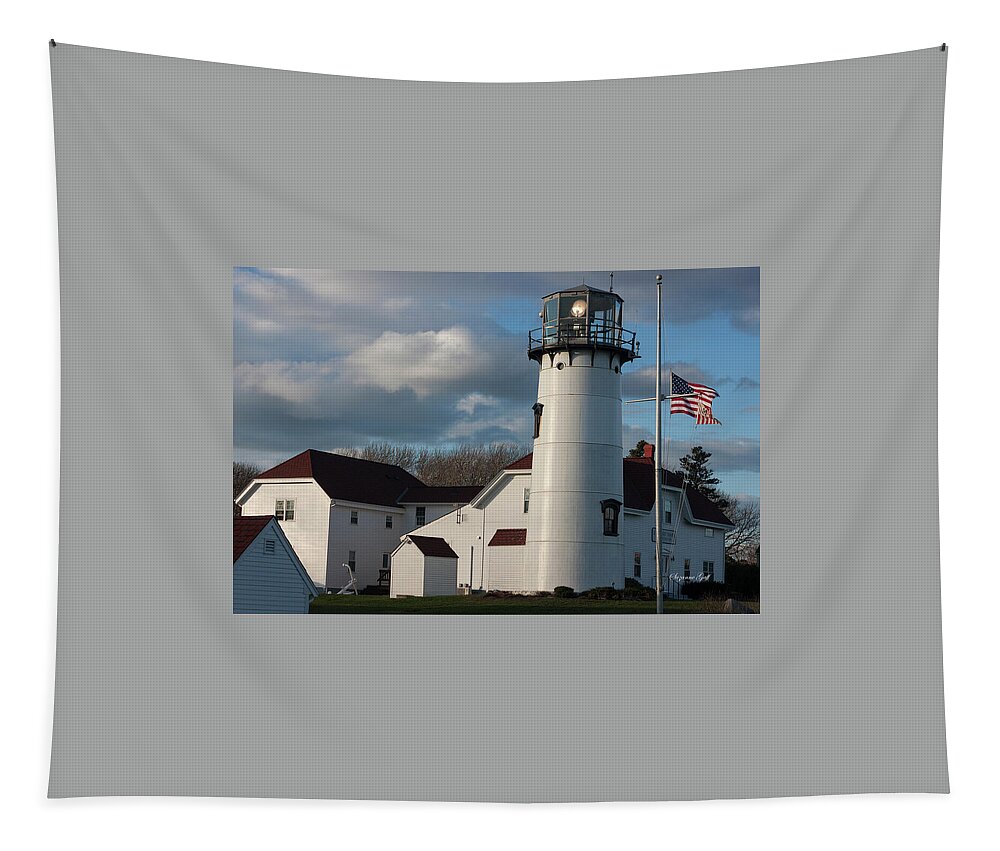 Photograph Tapestry featuring the photograph Chatham Coast Guard Lighthouse Along the Cape by Suzanne Gaff