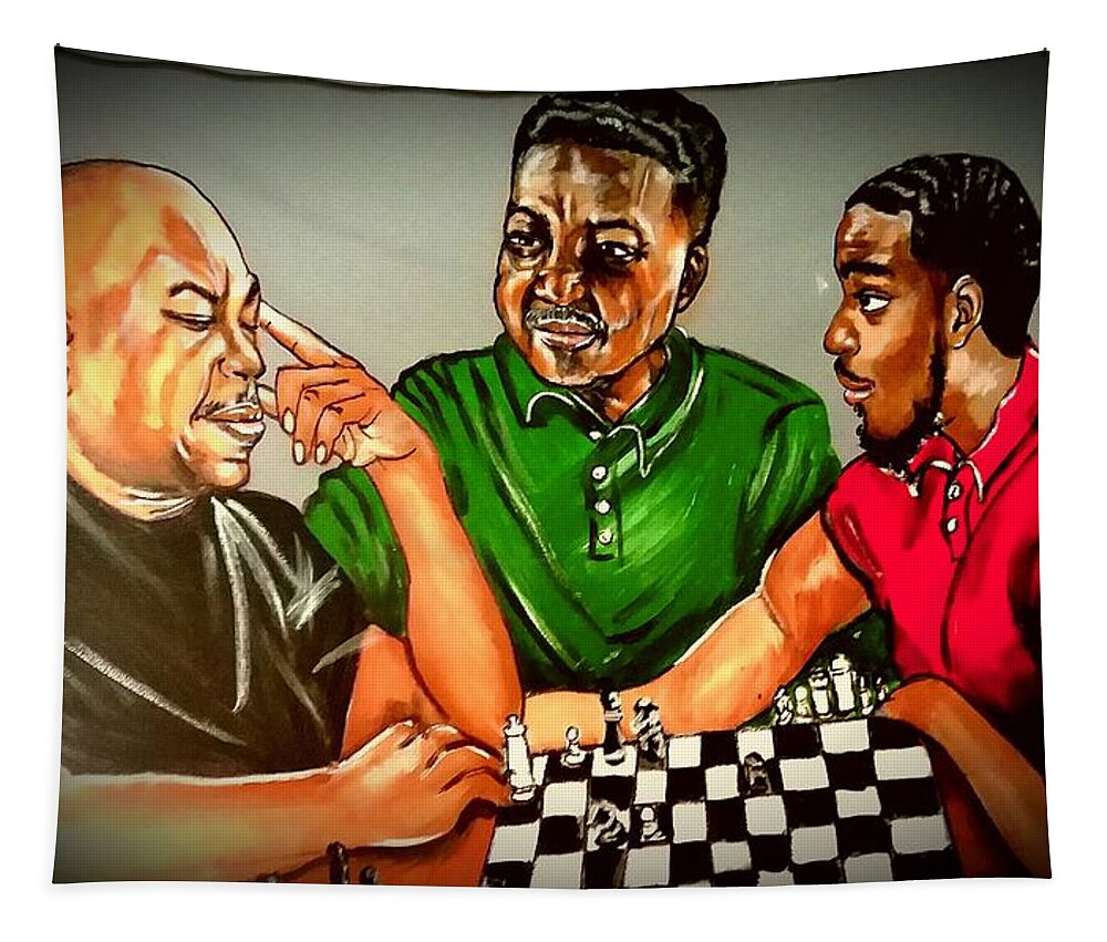 Playing Chess Tapestry featuring the painting Check Mate by Sylvester Wofford