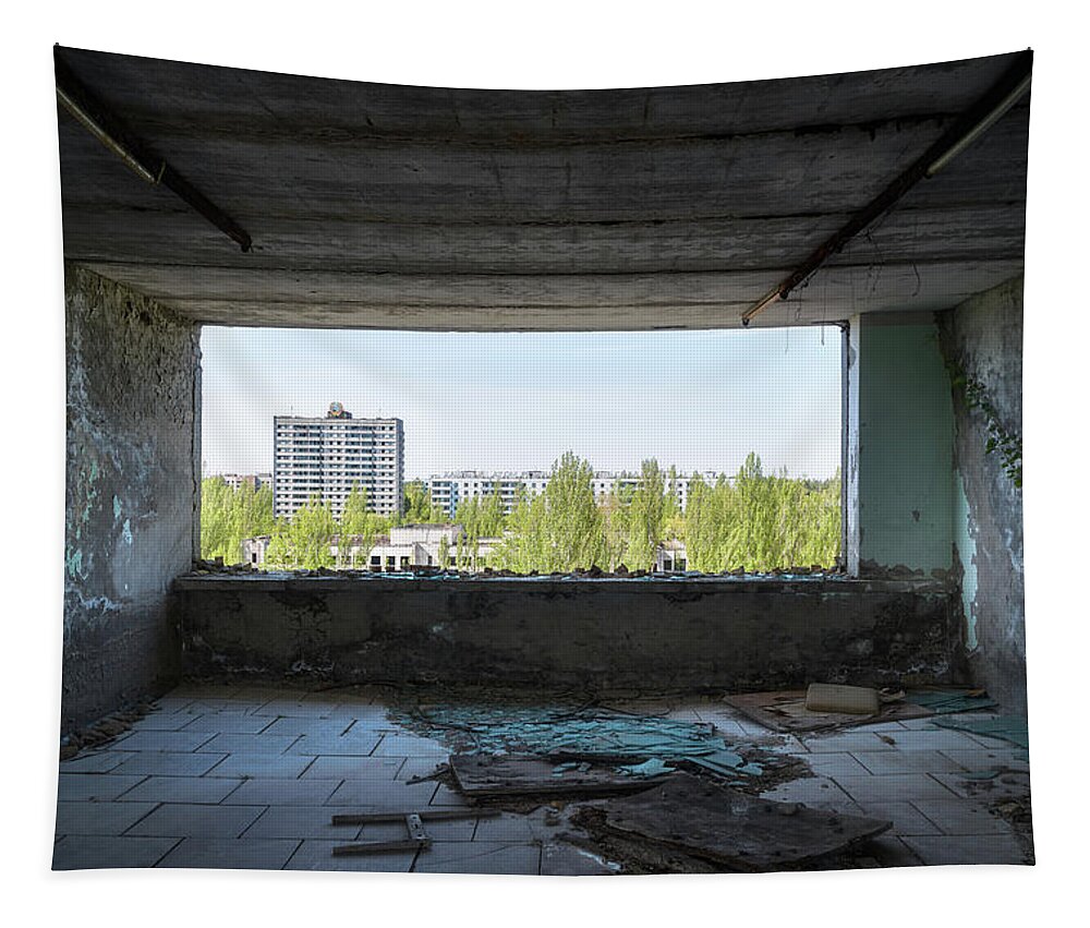 Abandoned Tapestry featuring the photograph Chernobyl Overview Pripyat by Roman Robroek